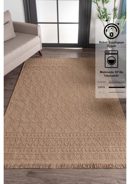 Vetrina Modern Dokuma Soft Tuşeli Sisal Cut Loop Masaj Mekan Salon Oda Halısı