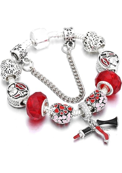18CM Tarzı No.18 Boyutu Moda Sonsuza Kadar Aşk Boncuk Charm Bilezikler Kadınlar Için Gümüş Renk Zincir Bilezikler Olarak Çift Noel Jeweley Pulseira Hediye (Yurt Dışından)