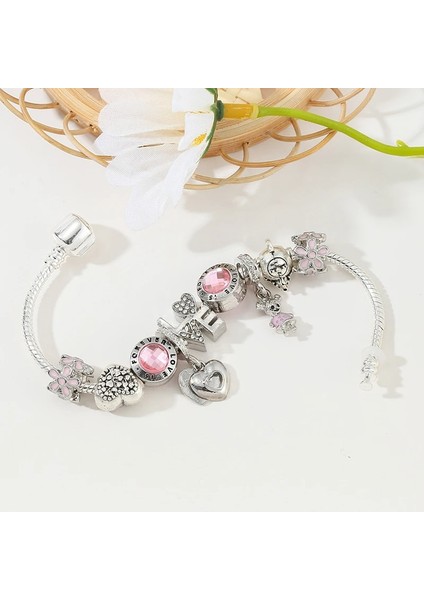 16CM Tarzı No.10 Boyutu Moda Sonsuza Kadar Aşk Boncuk Charm Bilezikler Kadınlar Için Gümüş Renk Zincir Bilezikler Olarak Çift Noel Jeweley Pulseira Hediye (Yurt Dışından) modelleri