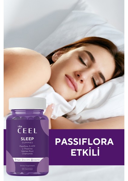 Vita Ceel Uyku Döngüsüne Yardımcı Vegan Sleep Gummy Vitamin Passiflora, Vitamin B6, 5- http, L-theanie