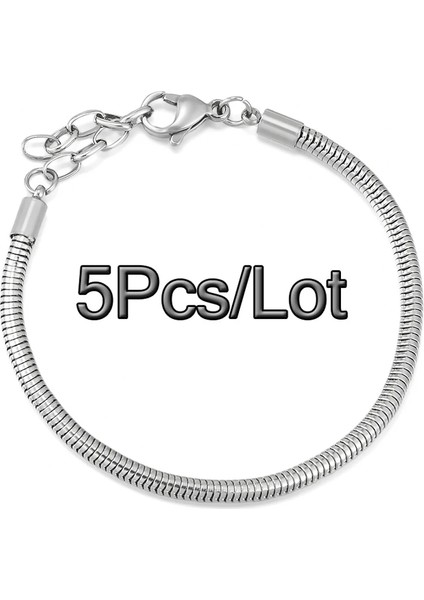 21CM Tarzı No.5 Boyutu 5 Adetlot Moments T Toka Yılan Kemik Zincir Bileklik Dıy Bilezikler Bilezik Kadınlar Için Pulseras Takı Hediye Uyar (Yurt Dışından)