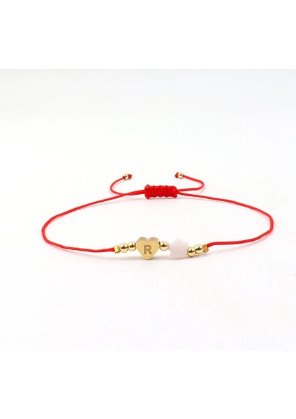 U Tarzı No.4 Boyutu Yeni Paslanmaz Çelik Kalp 26 Harfleri Bilezik Kadın El Yapımı Ayarlanabilir Örgülü Renkli Halat Bilezik Kadınlar Takı Hediye Için (Yurt Dışından)