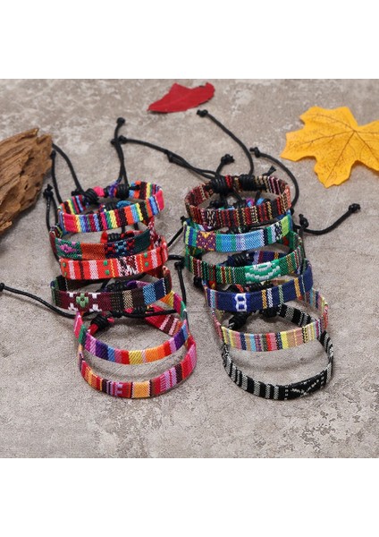 No.6 Boyutu Yaz Nepal Etnik Bohemia Geniş Kumaş Bilezik Erkek Kadın Tribal Doku Kumaş Bilezik Kadın Bilekliği Pulseras Mujer Rh-03 (Yurt Dışından) indirimleri