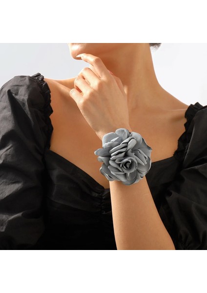 Siyah Charm Büyük Çiçek Açan Gül Çiçek Bilezikler Kadınlar Için Trend Takı Moda Bildirimi Geniş Kadife Bileklik Kayışı Bilezik Pulsras (Yurt Dışından) modelleri