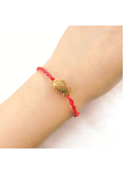 LA180 Laoiserie Moda Mizaç Taklit Ahşap Kalp Daire Balık Örgülü Kırmızı Halat Bilezik Kadın Doğum Günü Hediyesi Takı (Yurt Dışından) modelleri
