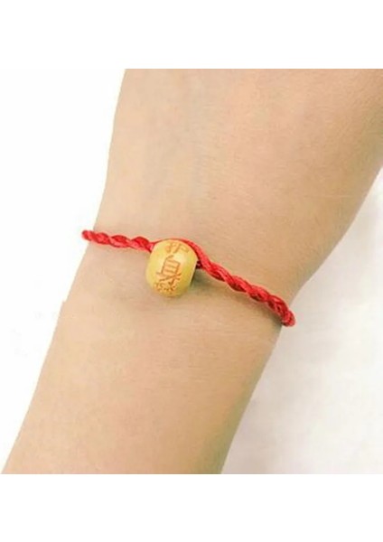 LA180 Laoiserie Moda Mizaç Taklit Ahşap Kalp Daire Balık Örgülü Kırmızı Halat Bilezik Kadın Doğum Günü Hediyesi Takı (Yurt Dışından) fırsatları