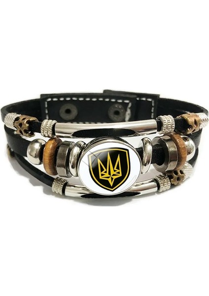 WKL50 Jweıjıao Ukrayna Ulusal Amblem Bilezik Vintage Trident Görüntü Bileklik Yuvarlak Cabochons Takılar Jewelrys WKL42 (Yurt Dışından)