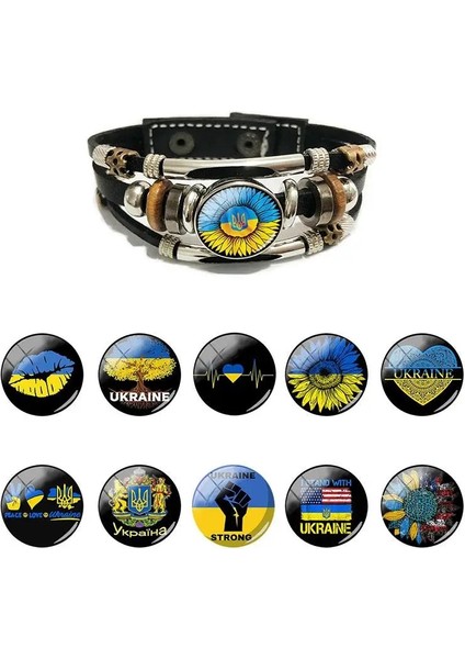 WKL50 Jweıjıao Ukrayna Ulusal Amblem Bilezik Vintage Trident Görüntü Bileklik Yuvarlak Cabochons Takılar Jewelrys WKL42 (Yurt Dışından)