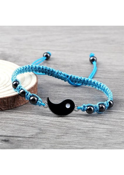 Siyah Siyah Siyah Beyaz Halat Zincir Örgülü Bilezik Ta Yin Yang El Yapımı Dostluk Bilezikler Kadın Erkek Ayarlanabilir Takılar Takı (Yurt Dışından) indirimleri