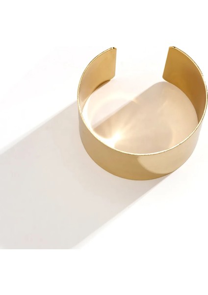 No.1 Boyutu Punk Büyük Geniş Manşet Altın Bilezik Kadın Erkek Açık Ayarlanabilir Geometrik Bilezik Lüks Li Tasarımcı Takı (Yurt Dışından)