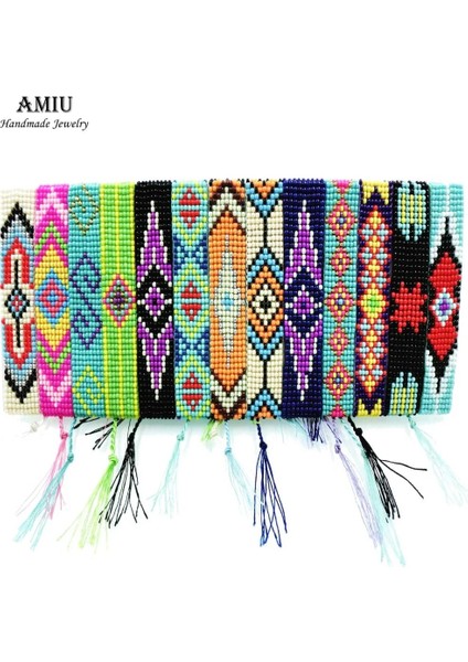 No.8 Boyutu Amıu El Yapımı Tohum Boncuk Dostluk Bilezik Boncuklu Özel Mix-Renk Göz Dostluk Bilezikler Kadınlar Için Me (Yurt Dışından) fiyatları