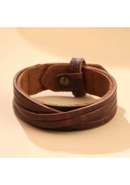 KR1083-2 Vintage Punk Çok Katmanlı Hakiki Deri Bilezik Biker Bileklik Erkekler Için El Yapımı Deri Bileklik Buhar Motosiklet Erkek Takı (Yurt Dışından) fırsatları