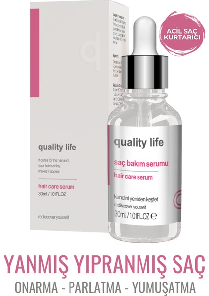 Quality Life Argan ve Keratin Saç Serumu (Aşırı Yıpranmış ve Dökülen Saçlara Özel)