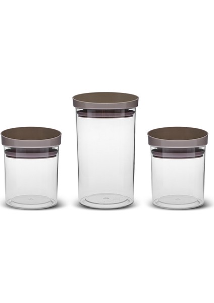 Ivory 3'lü Silikon Kapaklı Kavanoz/saklama Kabı