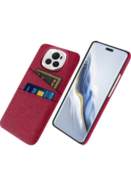 Honor Magic6 Pro 5g Kumaş Doku Telefon Kılıfı Çift Kart Tutucu Pc Kapağı (Yurt Dışından)