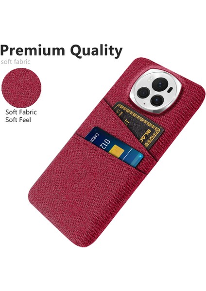 Honor Magic6 Pro 5g Kumaş Doku Telefon Kılıfı Çift Kart Tutucu Pc Kapağı (Yurt Dışından) modelleri