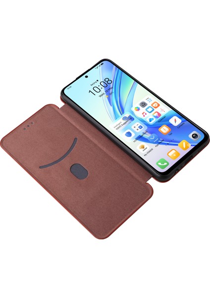 Honor X7B 4g Deri Telefon Kapağı Karbon Fiber Doku Kasası (Yurt Dışından) modelleri