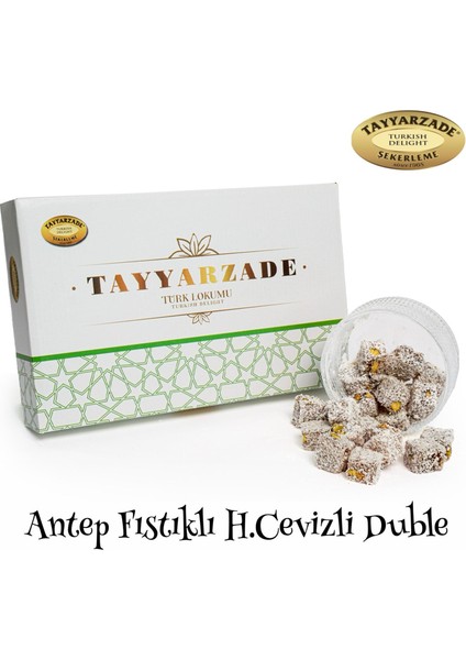 Antep Fıstıklı 1000 gr Çifte Kavrulmuş Lokum Duble ( Hindistan Cevizli)