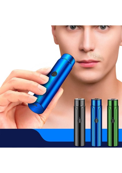 Sagrado Mini Taşınabilir Elektrikli Tıraş Makinesi, Su Geçirmez Tıraş Makinesi, USB Şarj Edilebilir Döner Tıraş Makinesi, Erkek Arkadaşı Koca Baba Için Hediye Mavi (Yurt Dışından)