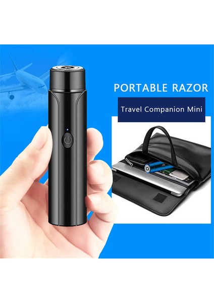 Sagrado Mini Taşınabilir Elektrikli Tıraş Makinesi, Su Geçirmez Tıraş Makinesi, USB Şarj Edilebilir Döner Tıraş Makinesi, Erkek Arkadaşı Koca Baba Için Hediye Mavi (Yurt Dışından)