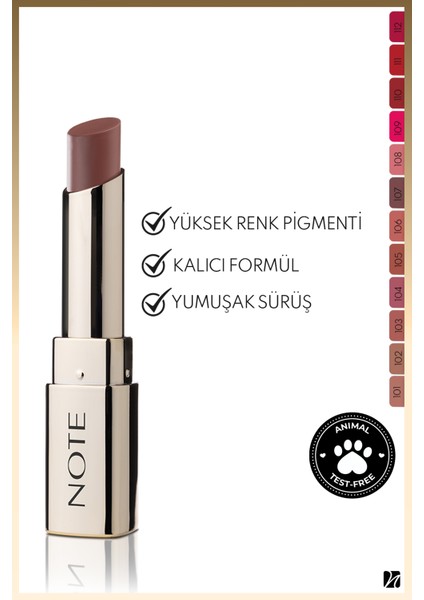 Iconic Matte Lipstick Kalıcı Mat Ruj 107 Idol - Kahverengi