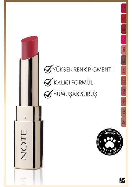 Note Cosmetics Iconic Matte Lipstick Kalıcı Mat Ruj 109 Limitless - Pembe