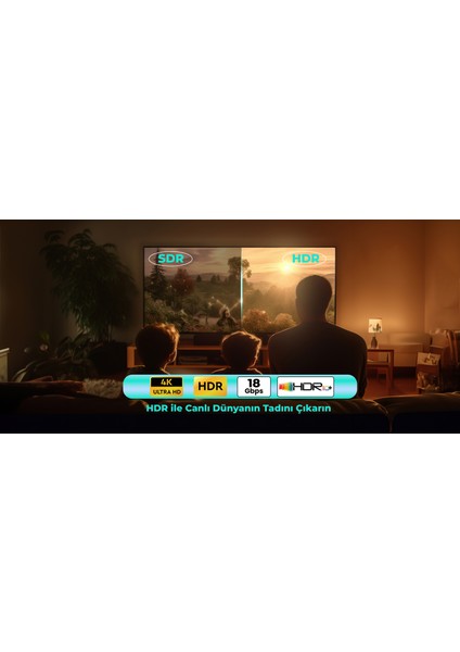 HDMI 2.0 4K Ultra Hd 60 Hz Ses ve Görüntü Aktarım Kablosu