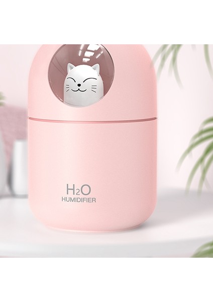 Sagrado 300 ml USB Hava Nemlendirici Serin Mist Maker Sisleyici Renkli Lamba ile Sevimli Kedi Mini Aroma Yayıcı Humidificador Pembe (Yurt Dışından)