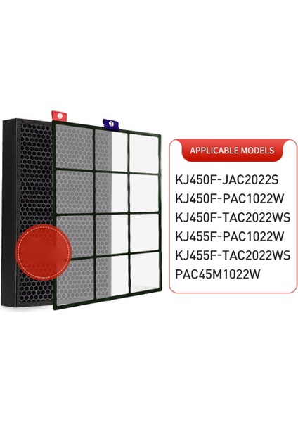 Sagrado 2 Adet Filtreler Hava Temizleme Cihazı Için KJ450F-JAC2022S KJ450F-PAC1022W KJ450F-TAC2022WS Filtre Yedek Parçaları (Yurt Dışından)