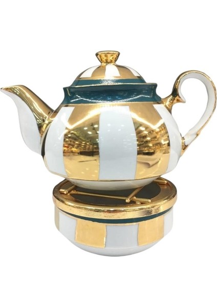 Kenar Gold Demlik+Kaide Yeşil