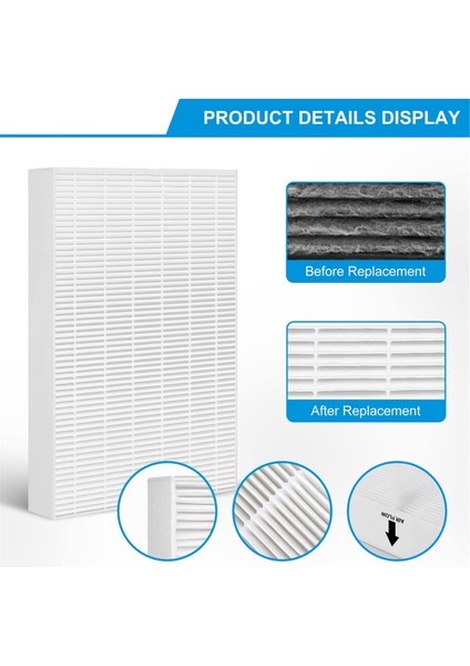Sagrado HPA300 Serisi Hava Temizleyicileri Için 8 Adet Yedek Hepa Filtre R HPA300, HPA300VP HPA304 HPA3300 HPA5300 HPA8350 (Yurt Dışından) modelleri