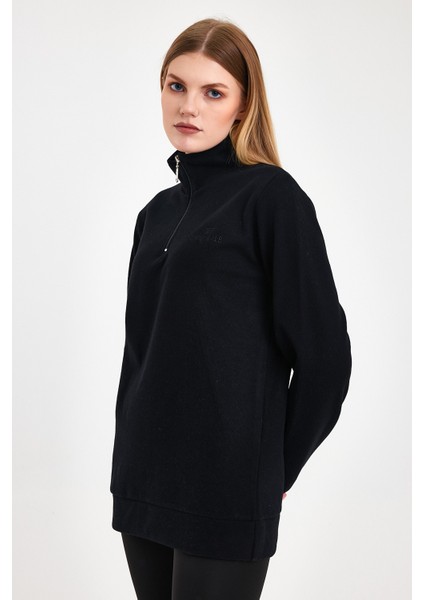 Kadın Sweatshirt, Siyah Sweatshirt, Fermuar Yakalı Sweatshirt, Oversize Sweatshirt fırsatları