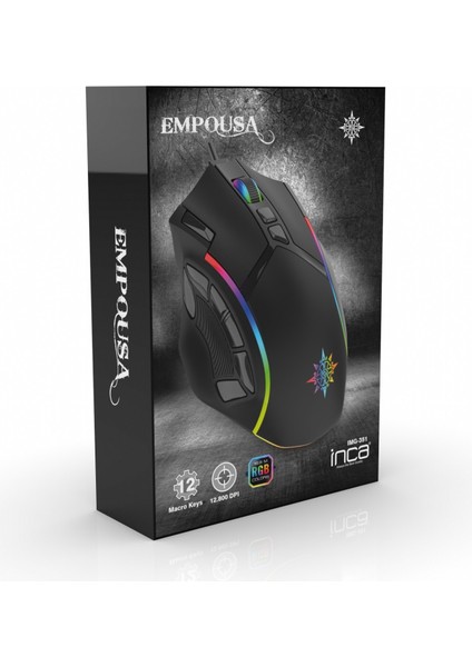 IMG-351 Empousa Rgb LED 12800 Dpi 12 Keys Macro Programmable Gaming Mouse