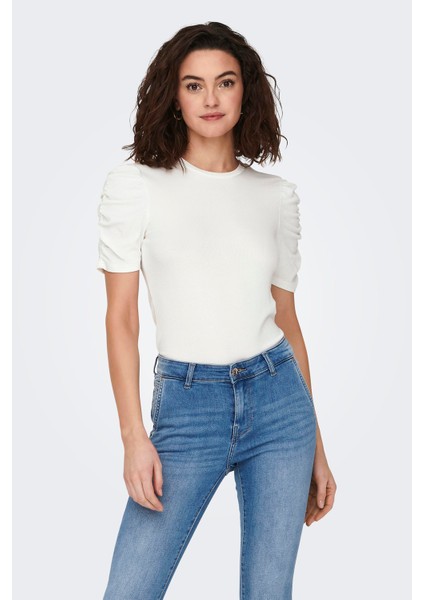 Onlbelia Keten Karışımlı Fitted T Shirt Kadın T Shirt 15289850 fiyatları