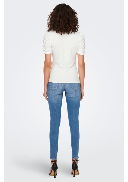 Onlbelia Keten Karışımlı Fitted T Shirt Kadın T Shirt 15289850 indirimleri