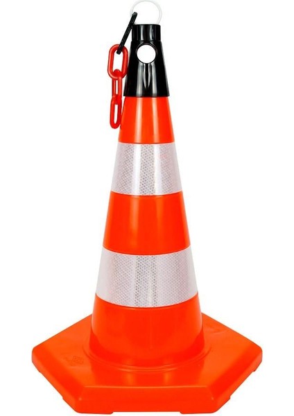 5 Adet Pvc Trafik Konisi 50 cm Reflektifli 6 Kenar Trafik Dubası Seti