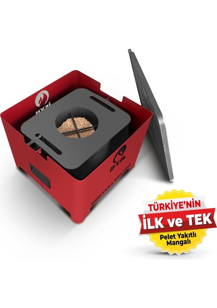Vera Pelet Yakıtlı Dumansız Sağlıklı Döküm Izgaralı Mangal & Barbekü (2 kg Pelet Içerisinde)