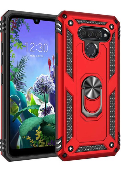 Lg Q60 Uyumlu Kılıf Soldier Korumalı Yüzüklü ve Mıknatıslı Tpu Gövde Kılıf