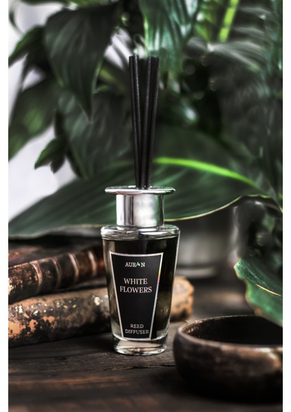White Flowers Çubuklu Oda Kokusu Bambu Kokusu Dekor Reed Diffuser 100ml