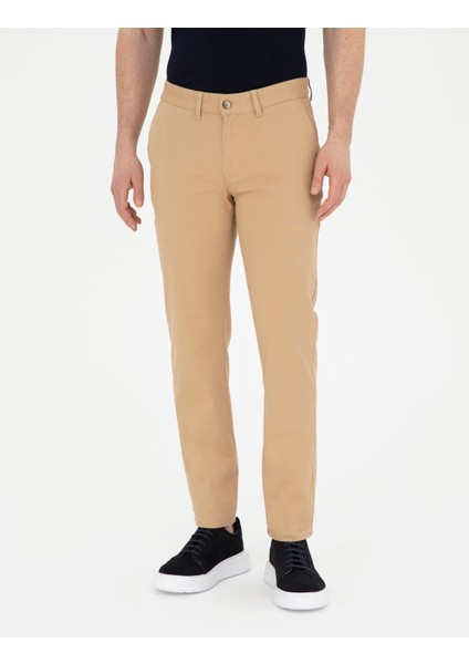 Erkek Camel Regular Fit Kanvas Pantolon 50291520-VR015