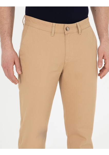 Erkek Camel Regular Fit Kanvas Pantolon 50291520-VR015
