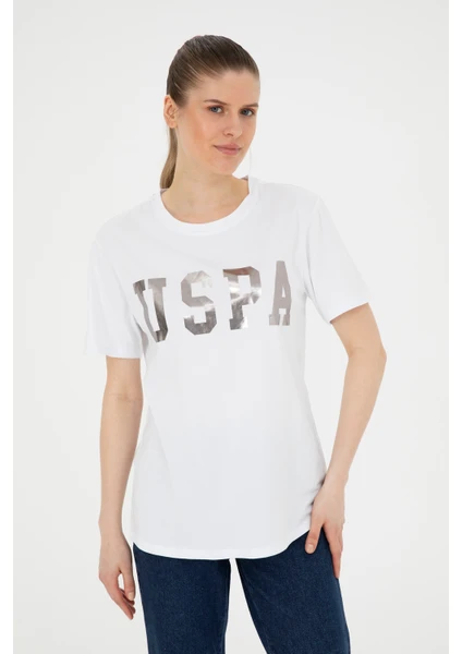 U.S. Polo Assn. Kadın Beyaz Basic T-Shirt 50280020-VR013