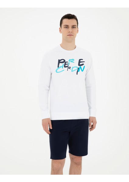 Erkek Beyaz Regular Fit Sweatshirt 50285538-VR013