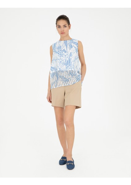 Kadın Mavi Regular Fit Bluz 50284644-Vr036