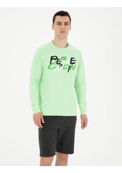 Erkek Fıstık Yeşili Regular Fit Sweatshirt 50285538-VR087