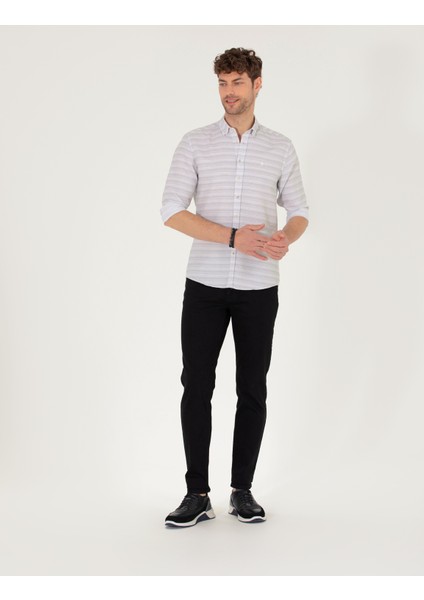 Erkek Antrasit Slim Fit Uzun Kollu Gömlek 50267994-VR006 fırsatları