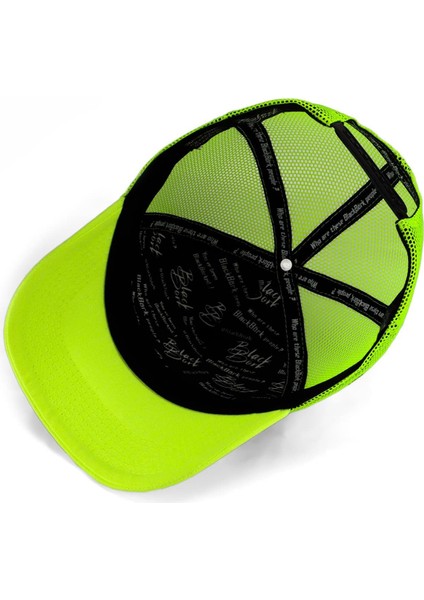 V1 Trucker Kurt - 3 Kod Logolu Unisex Neon Siperli Neon-Siyah Şapka (Cap)