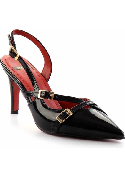 Siyah Rugan Kadın Klasik Topuklu Ayakkabı K01455018408 fiyatları