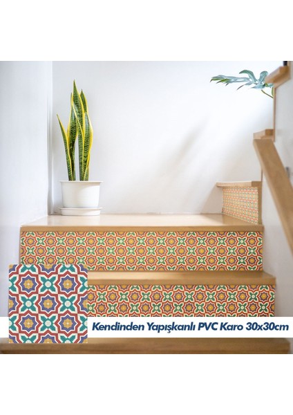 Kendinden Yapışkanlı Banyo Mutfak Fayans Kaplama Fas Pvc Karo 30x30cm (0,36 M²)