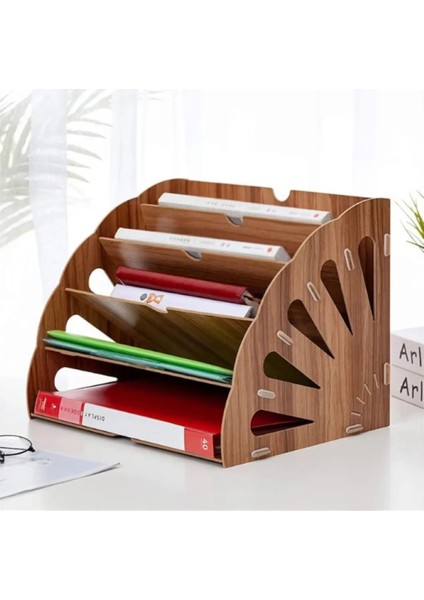 Ofis Ev Masa Üstü Dosyalık Kitaplık Organizer Ahşap Organizer Masa Üstü Dekorasyon